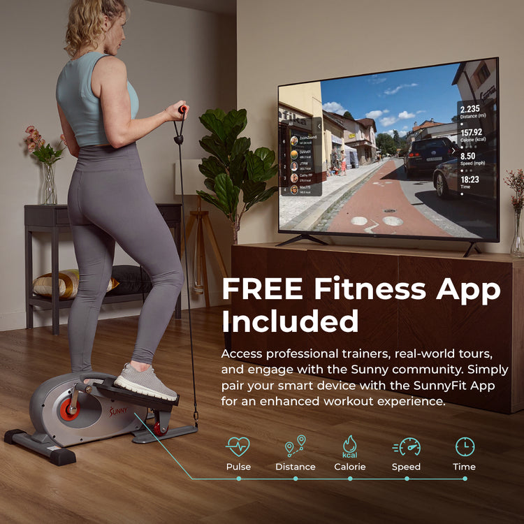 Smart Heavy-Duty Mini Elliptical with Resistance Bands