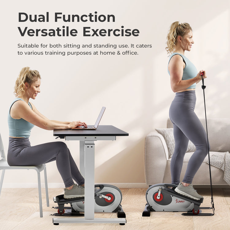 Smart Heavy-Duty Mini Elliptical with Resistance Bands