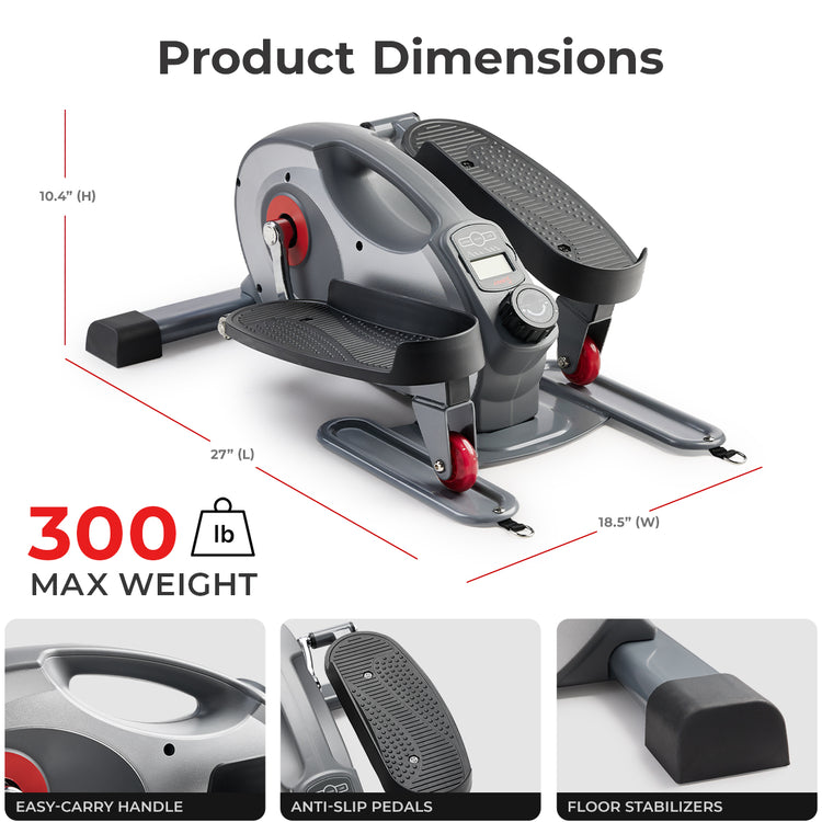 Smart Heavy-Duty Mini Elliptical with Resistance Bands