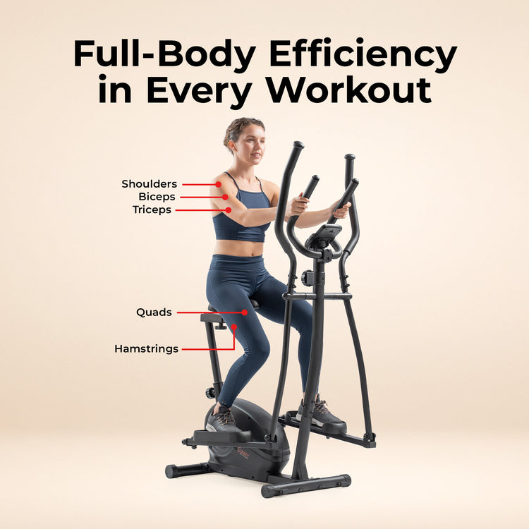 Essential Magnetic Resistance 2-in-1 Cross Trainer Elliptical Bike | Sunny Health & Fitness