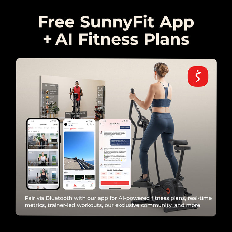 Essential Magnetic Resistance 2-in-1 Cross Trainer Elliptical Bike | Sunny Health & Fitness