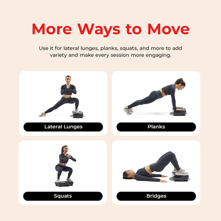 Fitboard 2D Vibration Platform with Resistance Band - Sunny Health & Fitness