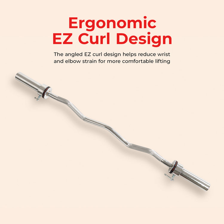 Olympic Curl Bars - EZ & Super Curl, 47 - 48" | Sunny Health & Fitness