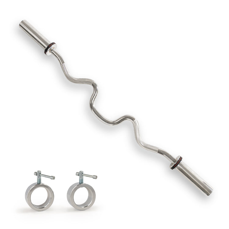 Olympic Curl Bars - EZ & Super Curl, 47 - 48" | Sunny Health & Fitness