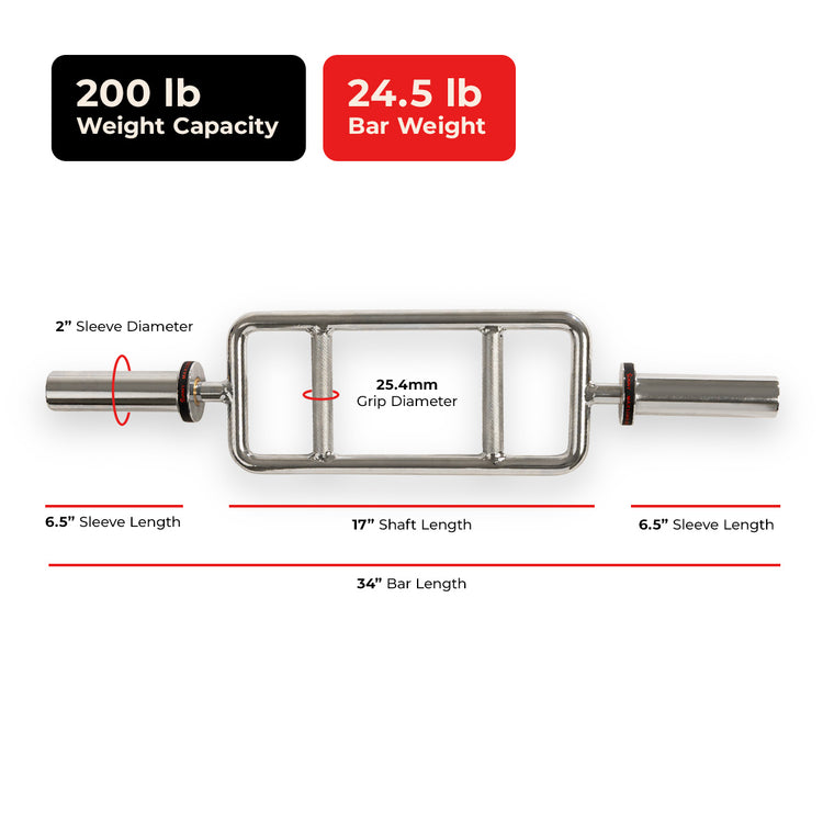 34" Olympic Tricep Bar w/ Spin-Lock Collars
