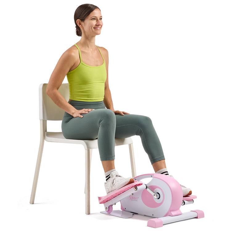 Smart Pink Under-Desk Elliptical Trainer, Portable Mini Pedal Exerciser for Home/ Office Workout