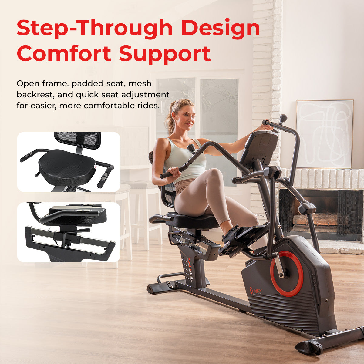 Sunny Health & Fitness Smart Recumbent Cross Trainer Elliptical Exercise Bike Sunny Health & Fitness Smart Recumbent Cross Trainer Elliptical Exercise Bike