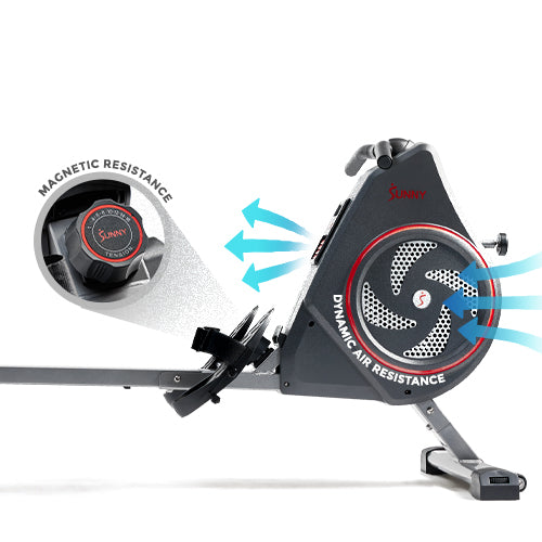 Smart Premium Air and Magnetic Resistance Exercise Rowing Machine ...