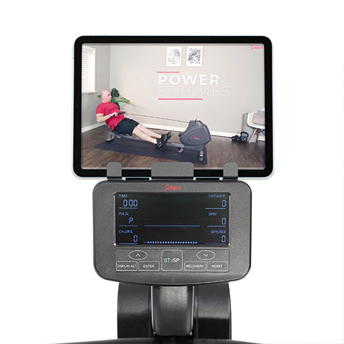 DEVICE HOLDER | Catch, drive, finish, and recover. Stay focused on your technique and your workouts using your tablet or mobile device to follow along to your favorite training videos.