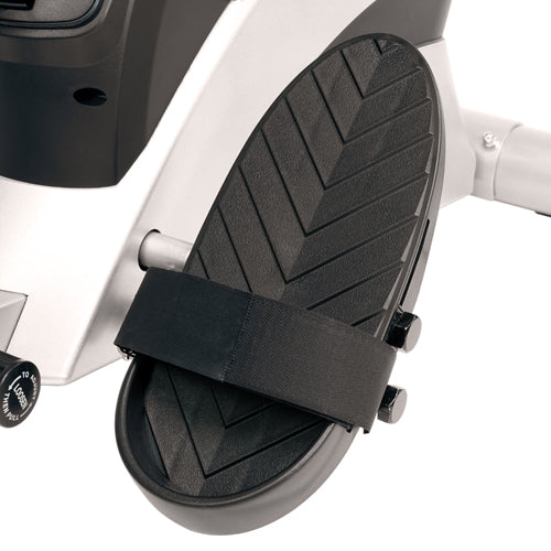 Non-Slip Pedal W/ Adjustable Strap | Non-slip foot pedals will accommodate all sizes, foot straps keep your feet saddled in so you can focus on the workout.