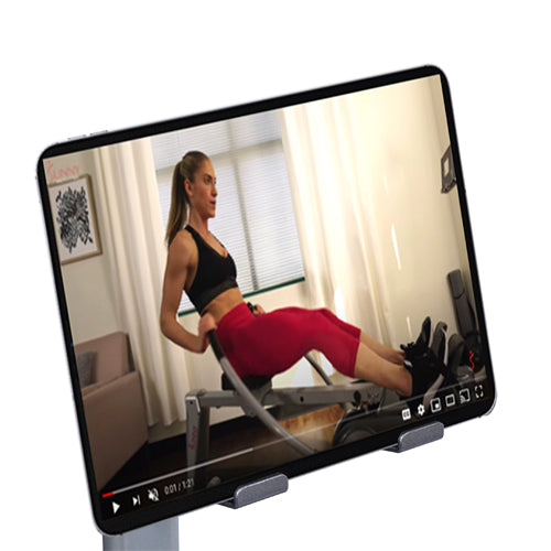 DEVICE HOLDER | Prop up your smart device on the holder to watch movies, workout videos or play your favorite music while you row. 