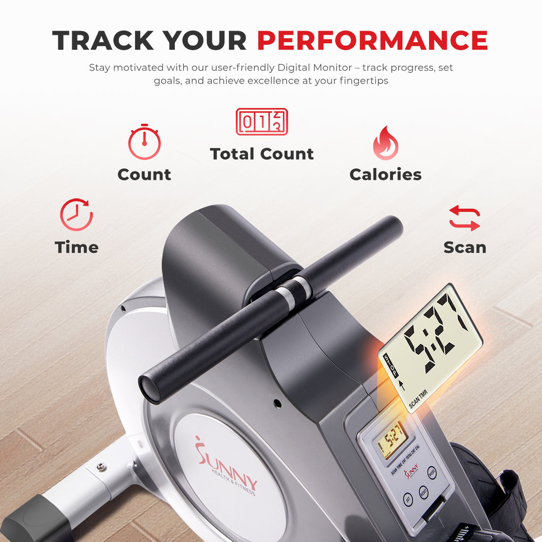 Magnetic Rowing Machine with Monitor | Free Shipping | Sunny Health and ...