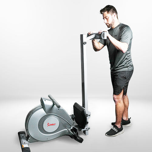 SPACE-SAVING FOLDABLE DESIGN | Save space when the rowing machine is not in use by folding the steel rail upright. Perfect for storage in tight areas.