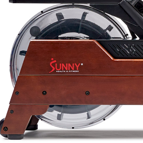 Vertical Hydro Wooden Water Rowing Machine | Sunny Health & Fitness
