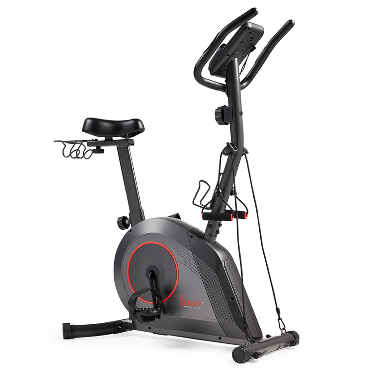 16-Level Magnetic Resistance Upright Bike with Workout Bands