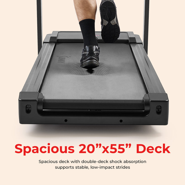 Excel Smart Incline/Decline 20” Deck Treadmill with 300LB Weight Capacity - Sunny Health & Fitness