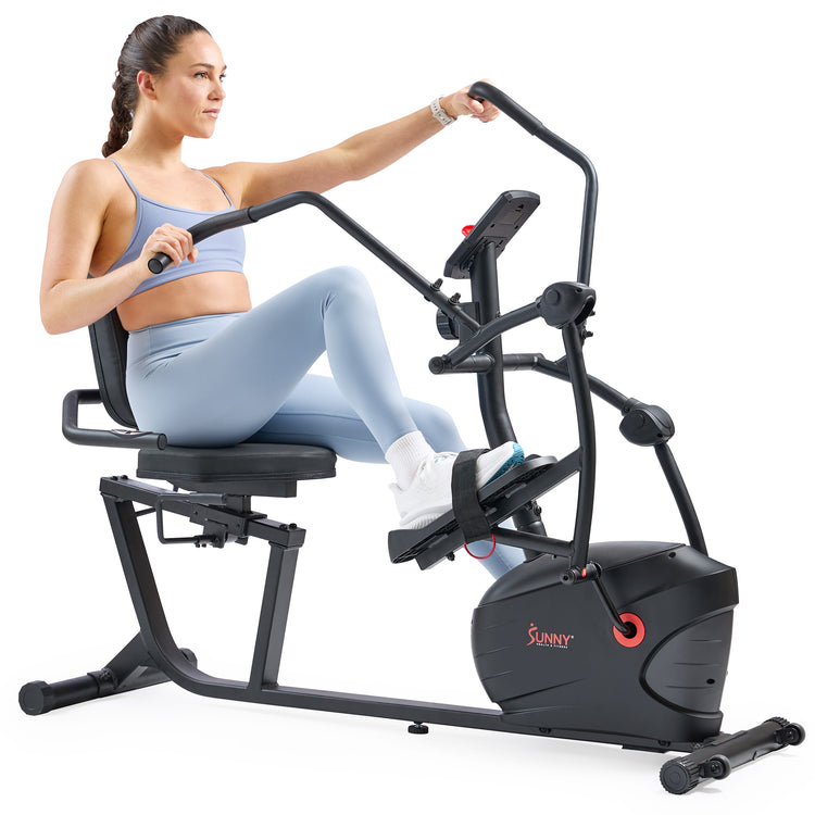 Smart Magnetic Dual Action Recumbent Elliptical Trainer | Sunny Health & Fitness