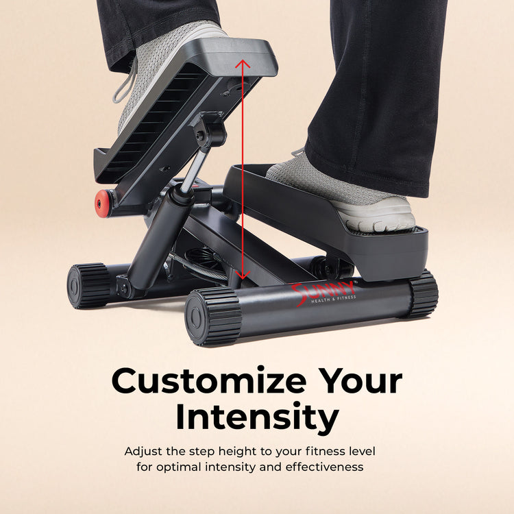 Smart Fitness Compact Mini Stepper with Resistance Bands | Sunny Health & Fitness