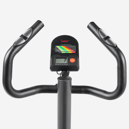 Ergonomic Handlebars with Pulse Sensors | Sturdy and comfortable handlebars equipped with built-in pulse sensors.