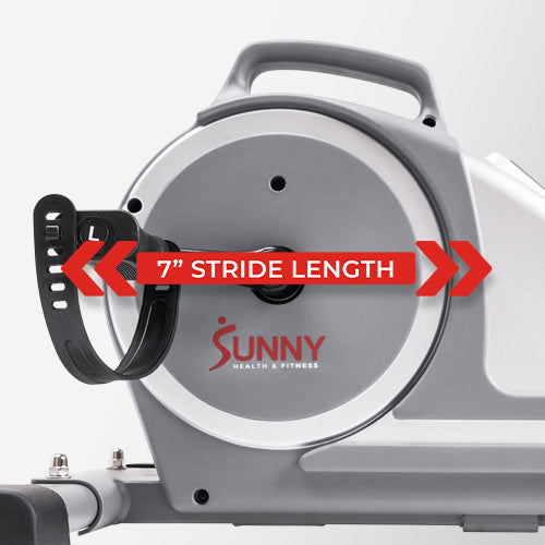 EFFICIENCY | The 7-inch stride enables a much more efficient workout than other mini exercise bikes with shorter strides.