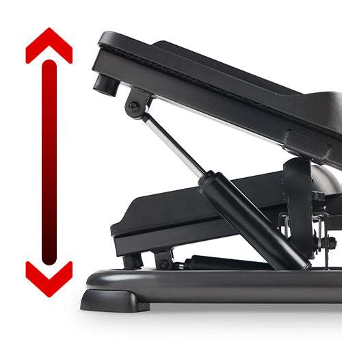 Height Adjustable | Customize your workout with adjustable height settings. The lower setting allows for a comfortable stepping motion while the higher setting increases stride length for more intense calorie burn. 