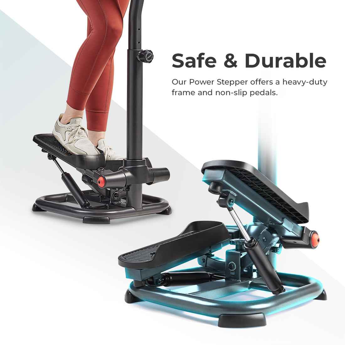 Smart Heavy Duty Power Stepper with Handlebar and Resistance Bands ...