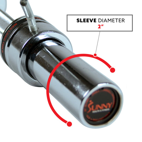 2 IN SLEEVE | OB-Series Bars accommodate Olympic weight plates with 2 inch center holes. The standard in sleeve size.