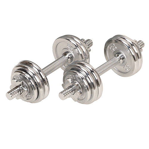 33 LB Dumbbell Chrome Set Strength Training by Sunny Health