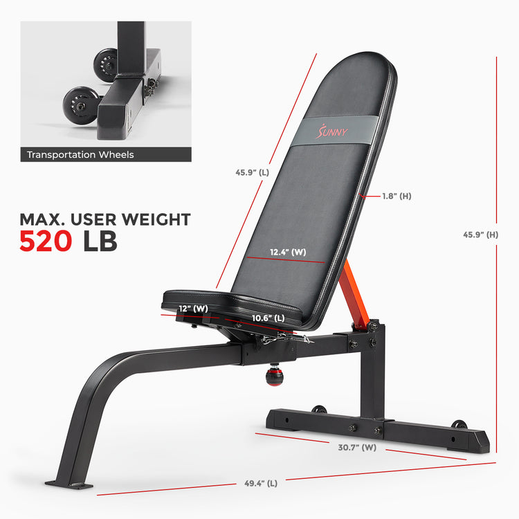 Advanced Adjustable Multifunction Weight Bench | Sunny Health & Fitness ...