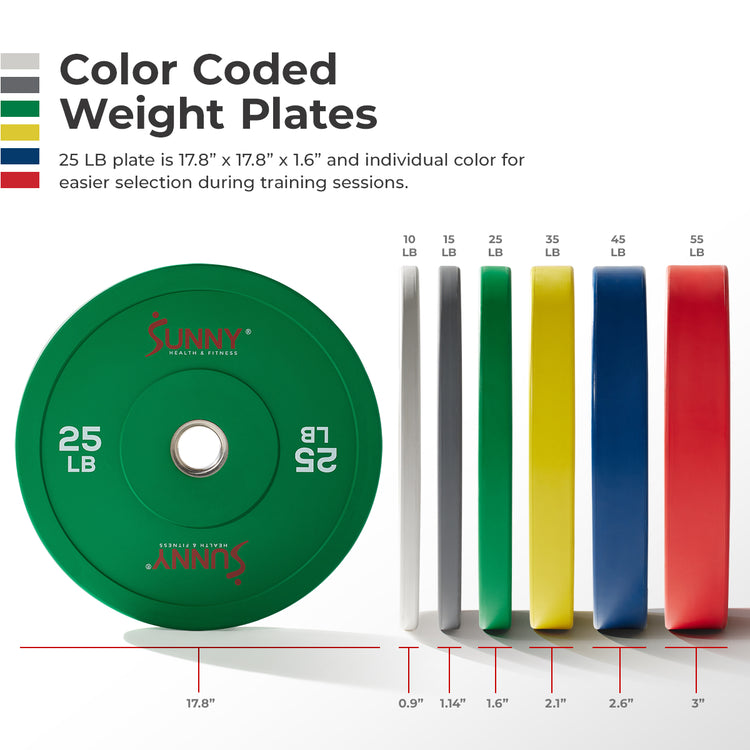 Elite 2-inch Rubber Olympic Weight Plates 10 - 55 LBS