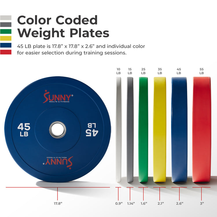 Elite 2-inch Rubber Olympic Weight Plates 10 - 55 LBS