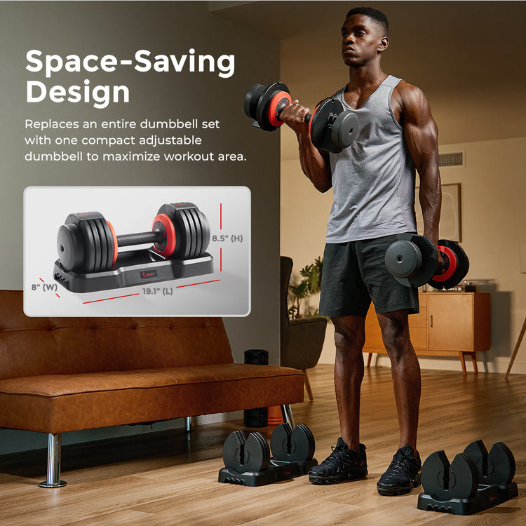 4-in-1 Dumbbell Set YOTTOY Adjustable Dumbbell Set Of 2 - 4-in-1 Hand Weights 2-5 Lbs Each For Home Workouts Compact Free Weights Set