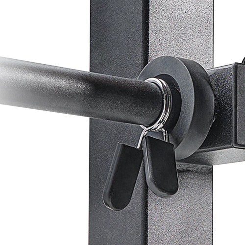 SAFETY CLIPS | Included safety clips are essential to maintaining your extra weight plates are secure and stable.