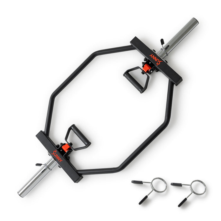 Strength Training Olympic Hex Bar With Swivel Handle | Sunny Strength® - Sunny Health & Fitness