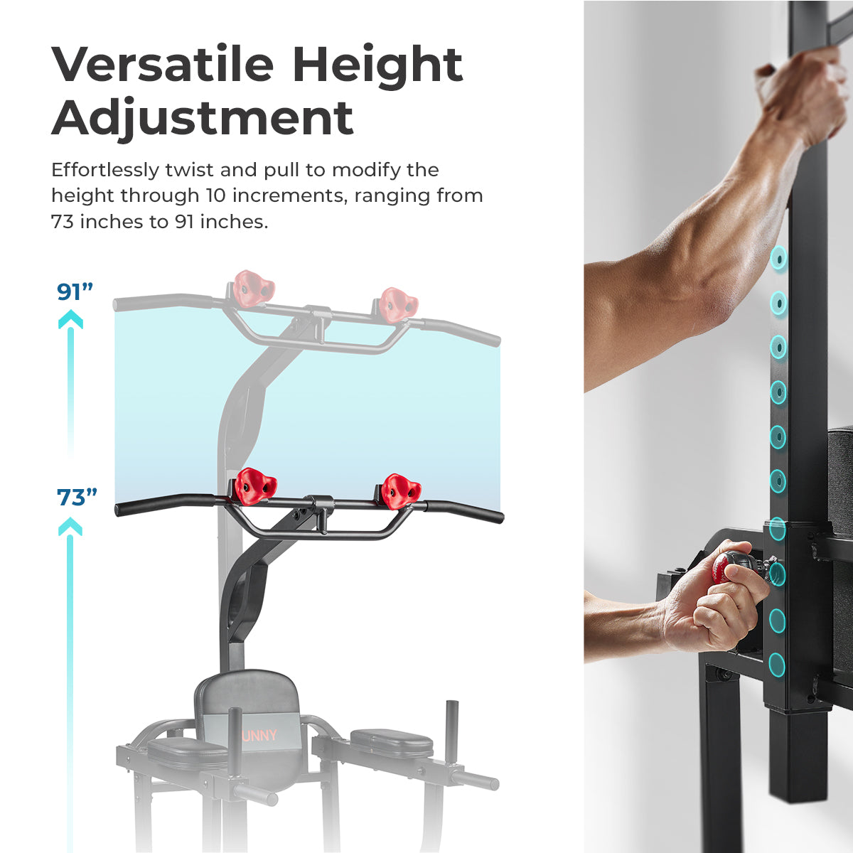 Wall orders Mounted Pull Up Bar Multi-Grip Dip Bar Multifunctional Power Tower Exercise