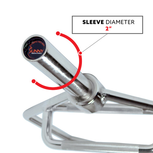 2 INCH SLEEVE | OB-Series Bars accommodate Olympic weight plates with 2 inch center holes. The standard in sleeve size.