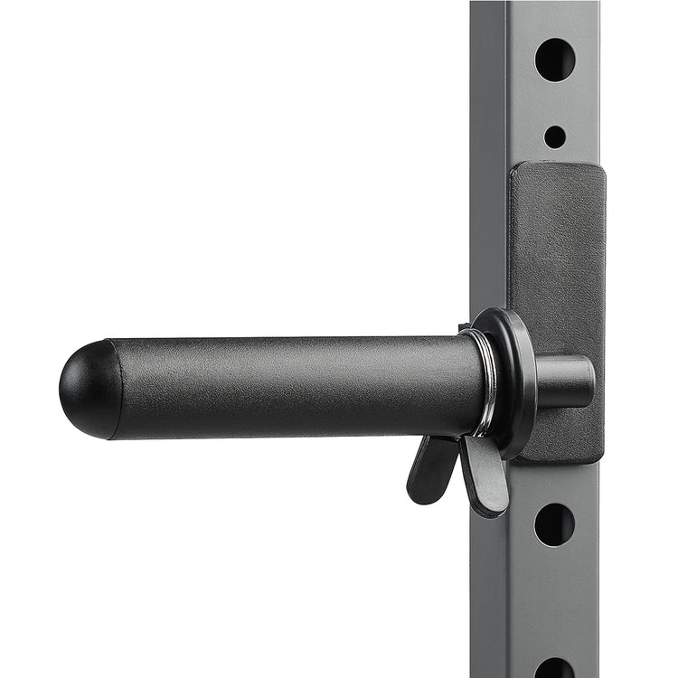 Easy Installation | Effortless installation adds convenience to upgrading your power rack. Just slide through the upright poles and securely lock in place with a simple turn.