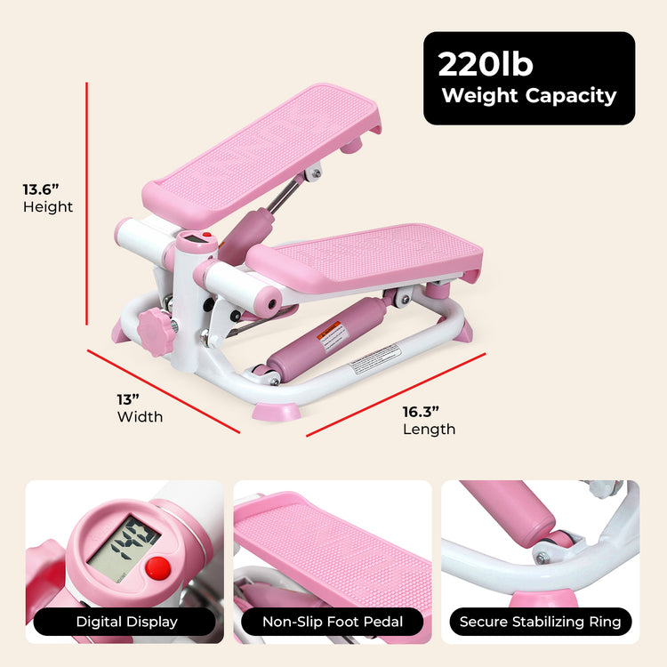 Sunny Health & Fitness Total Body Pink Stepper Machine