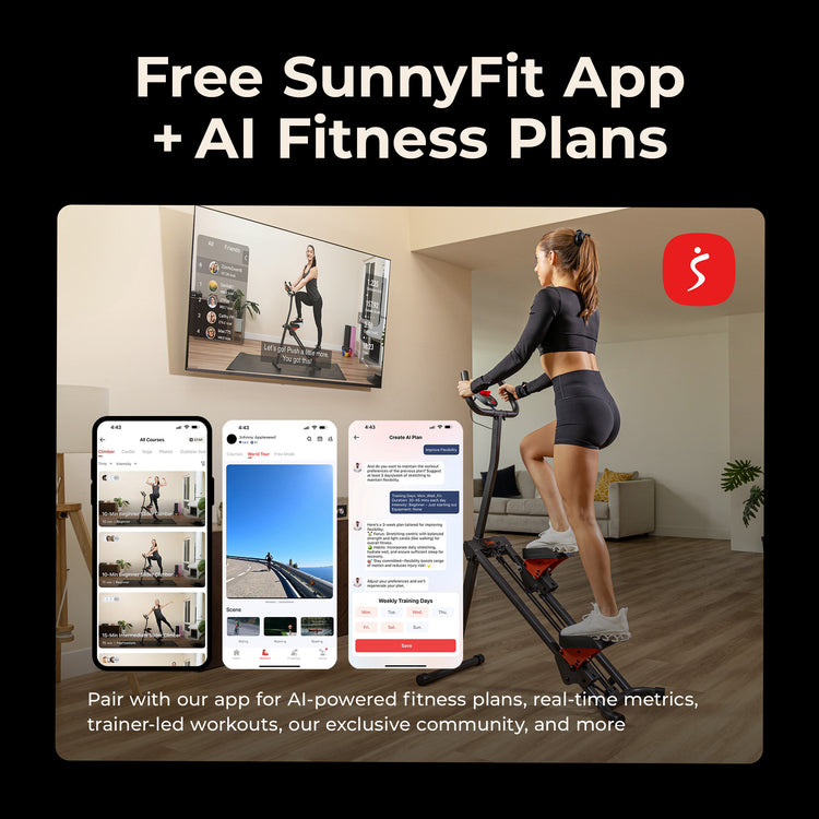 Total-Body Vertical Climber Exercise Machine | Sunny Health & Fitness