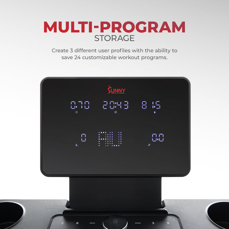 MULTI-PROGRAM STORAGE | Create 3 different user profiles with the ability to save 24 customizable workout programs to fit each person’s fitness abilities.
