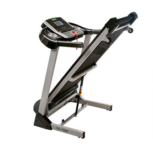 FLAT-FOLDING DESIGN | This running treadmill can fold flat when not in use. Take advantage of the 4 transportation wheels that make storing the treadmill across your home easy.