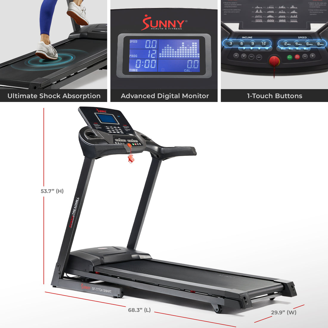 Energy Flex Motorized Auto Incline Smart Treadmill with Extra Shock ...