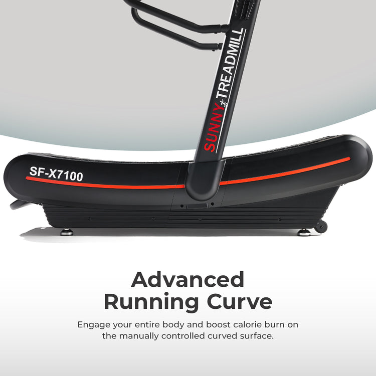 manual curve treadmill picture with text "Advanced Running Curve"
