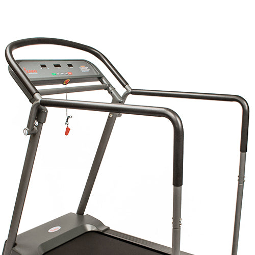 EXTENSIVE HANDRAILS | Use the multi-grip handrails that sit along the top, middle, and sides of the low-deck treadmill for extra support. Maintain a comfortable grip with the thick and padded handlebars.