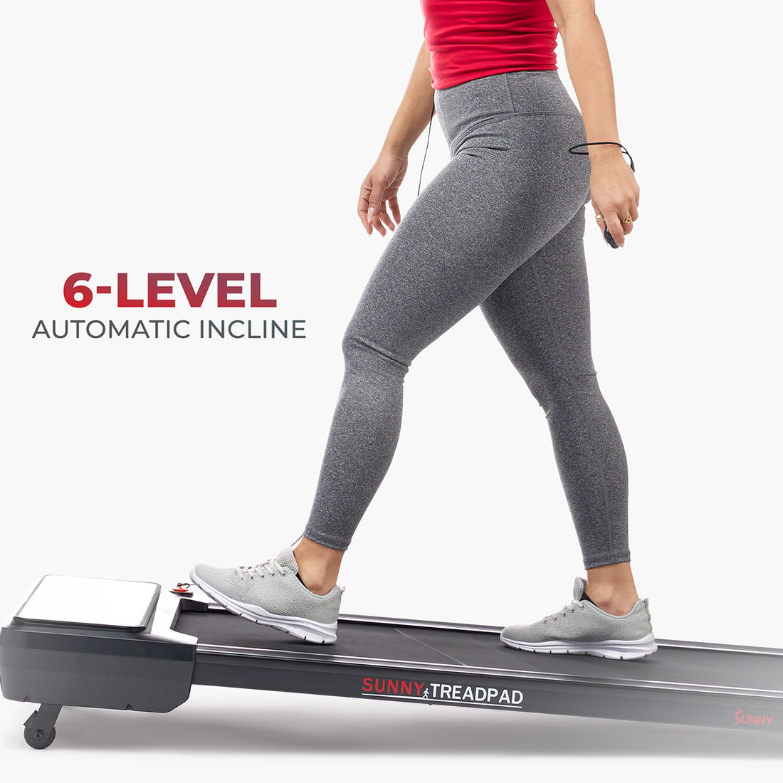 Fast Treadmill Strides Pacer Auto Incline Under Desk Smart TreadPad® Walking Treadmill | Sunny ...
