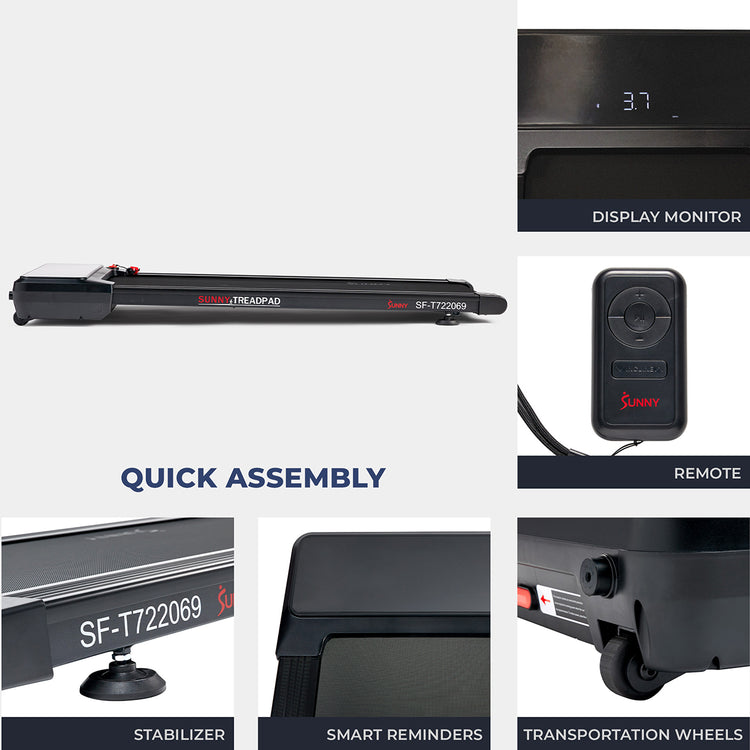 Sleek Stride Smart Compact Auto Incline Treadpad® Treadmill