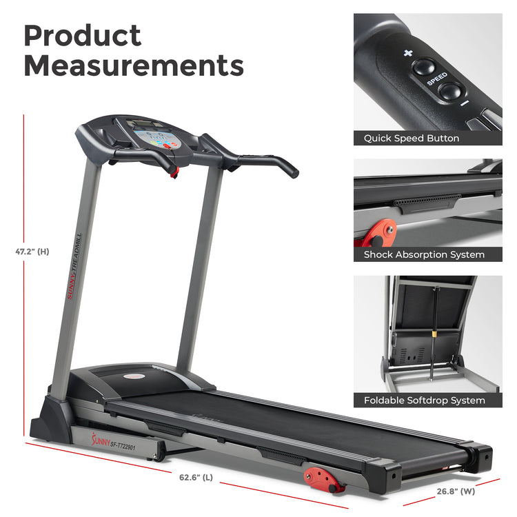 Smart Treadmill with Manual Incline | Sunny Health & Fitness