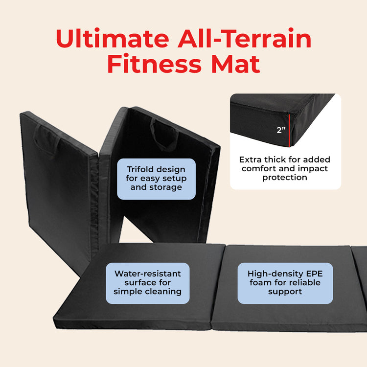 Tri Fold Exercise Mat - Sunny Health & Fitness
