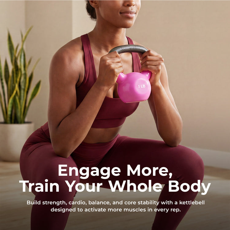 Sunny Strength® Vinyl Coated Kettle Bells 5 - 25 lbs | Sunny Health & Fitness 