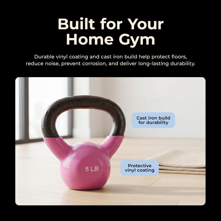 Sunny Strength® Vinyl Coated Kettle Bells 5 - 25 lbs | Sunny Health & Fitness 